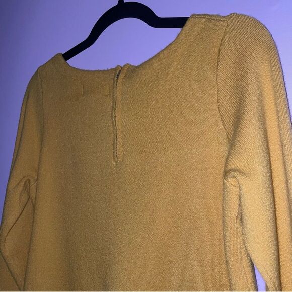Cynthia Rowley M Sweater Mustard Yellow 3/4 Sleeve - Picture 7 of 8